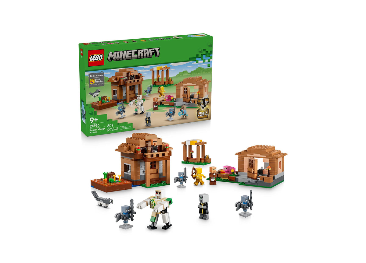LEGO Minecraft Evoker Village Attack 607-Piece Building Set