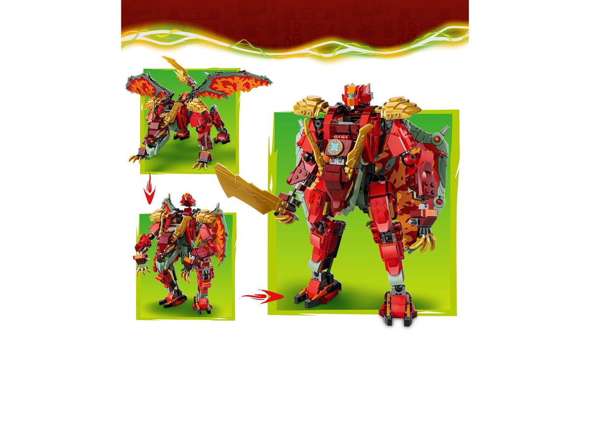 LEGO NINJAGO Wyldfyre's Transforming Dragon Mech 821-Piece Building Set