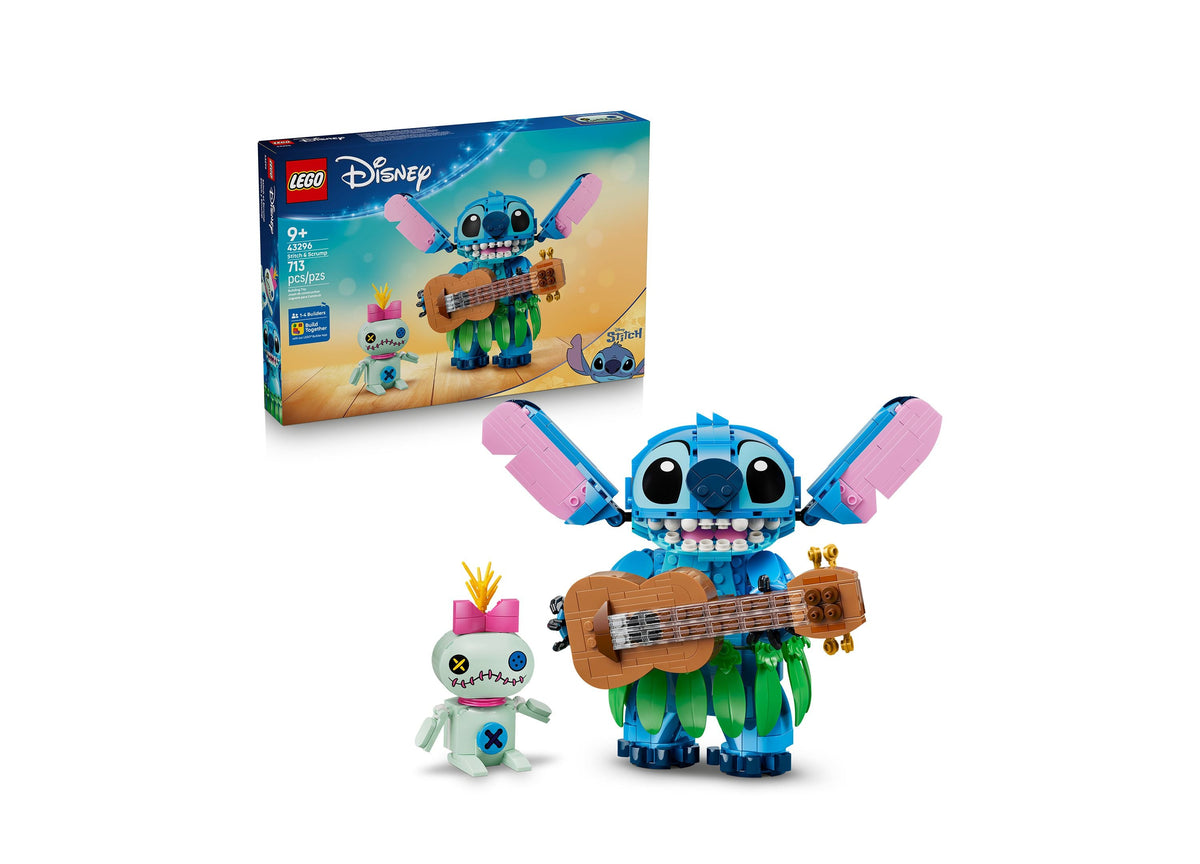 LEGO Disney Stitch & Scrump Posable Building Set, 713-Piece