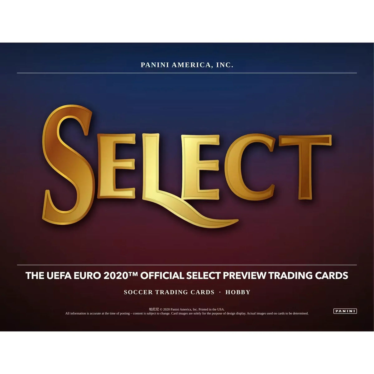 2019-20 Panini Select UEFA Euro Soccer Hobby Box (Ships Sealed Only)